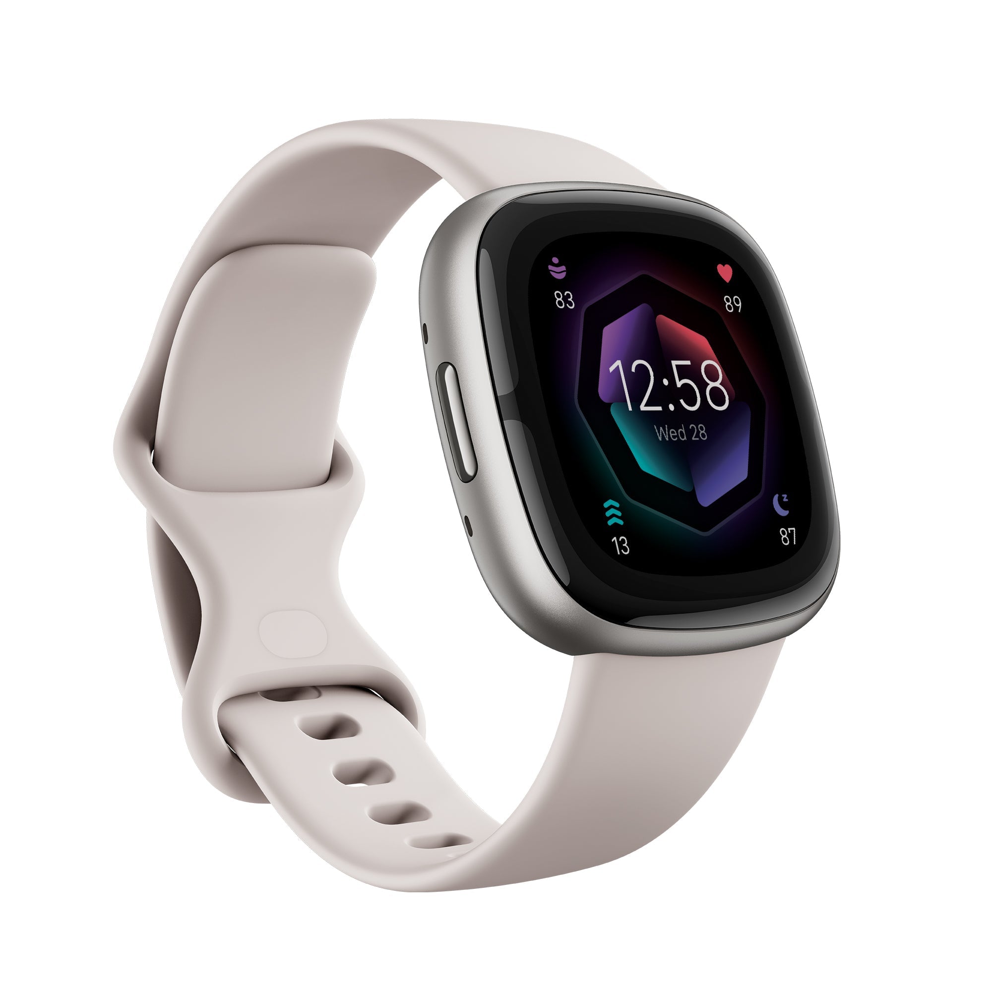 FITBIT Sense Watch (Lunar White Platinum Aluminium) Magic Deals