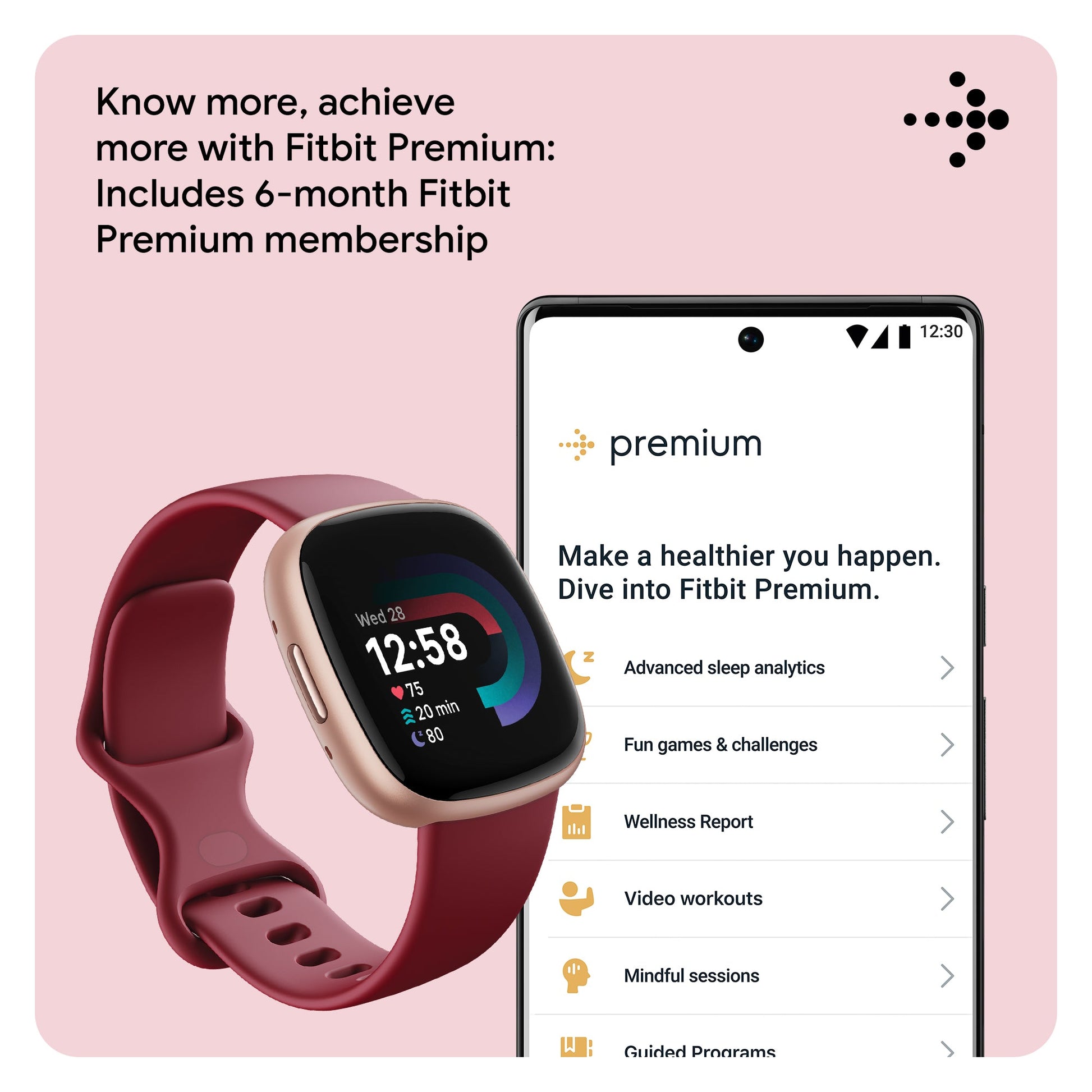 Fitbit Versa 4 Fitness Watch (Beet Juice Aluminium) - Magic DealsSmart WatchMagic DealsMagic DealsFitbit Versa 4 Fitness Watch (Beet Juice Aluminium)06AAGCN2813H1ZO3Smart Watch
