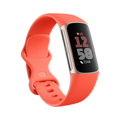 Fitbit Charge 6, Coral/Champagne Gold Aluminum