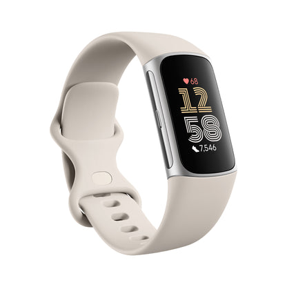 Fitbit Charge 6, Porcelain/Silver Aluminum