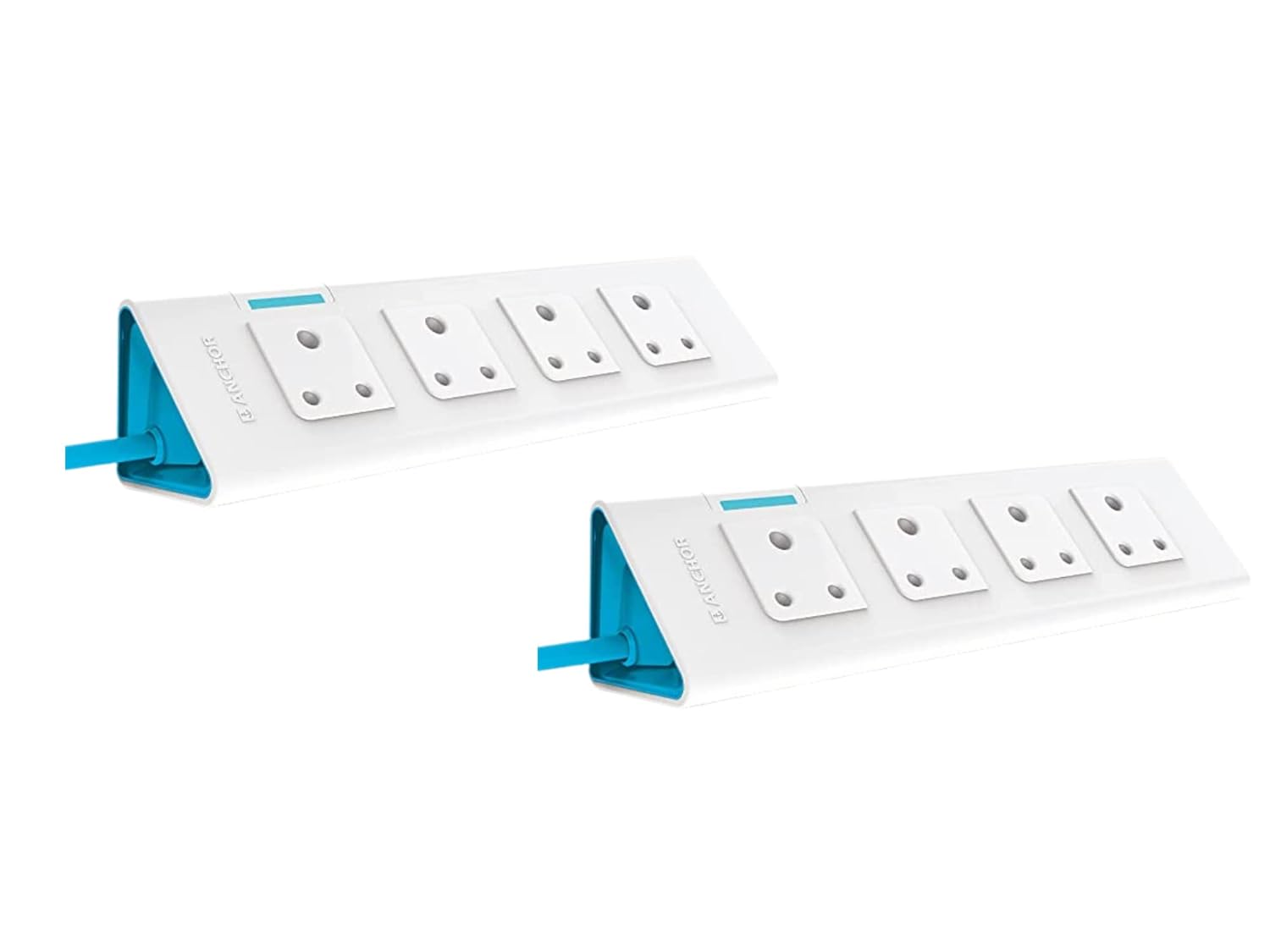 Anchor by Panasonic 22064 6A Power Strip 4 Socket Spike Guard 4 Switch, 4 Mtr (White & Blue), Blue & White, Pack of 2 - Magic DealsExtension BoardMagic DealsMagic DealsAnchor by Panasonic 22064 6A Power Strip 4 Socket Spike Guard 4 Switch, 4 Mtr (White & Blue), Blue & White, Pack of 214 socket extension board