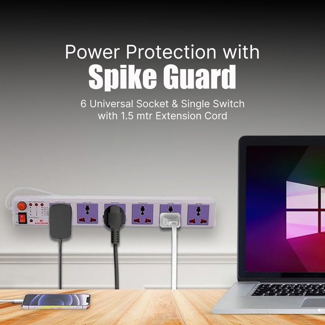 Anchor by Panasonic 6 way Universal Socket with Single Switch | 1.5 Mtr Extension Cord (22579) - Magic DealsExtension BoardMagic DealsMagic DealsAnchor by Panasonic 6 way Universal Socket with Single Switch | 1.5 Mtr Extension Cord (22579)890328522579841.5 meter
