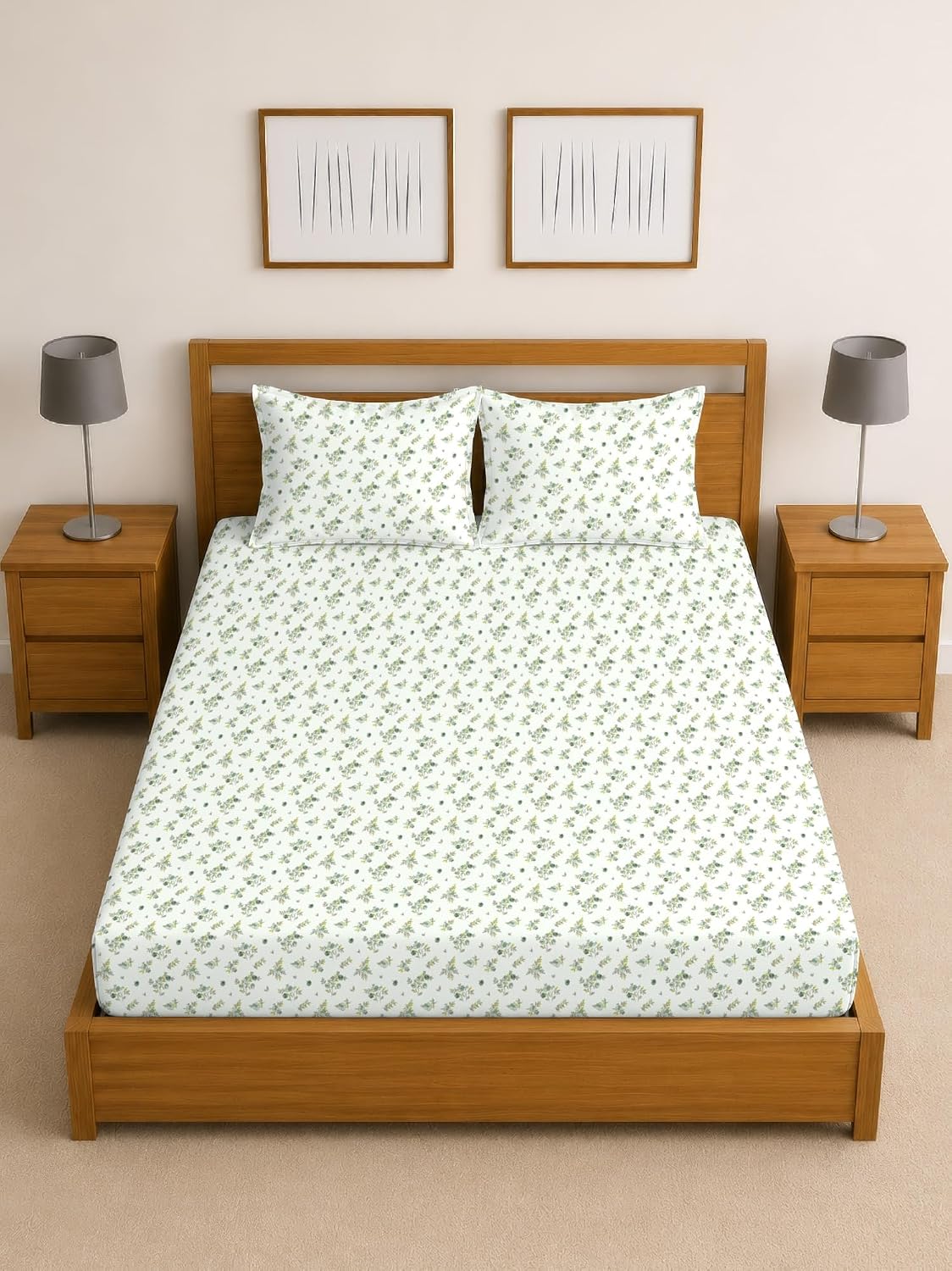Arvind Essentials Falt Bedsheet King Size 100% Cotton, 180 TC Soft & Breathable Bed Sheet for Double Bed with 2 Pillow Covers (21492, 108x108 Inch) - Magic DealsBed SheetsMagic DealsMagic DealsArvind Essentials Falt Bedsheet King Size 100% Cotton, 180 TC Soft & Breathable Bed Sheet for Double Bed with 2 Pillow Covers (21492, 108x108 Inch)King25Arvind Bedsheeet