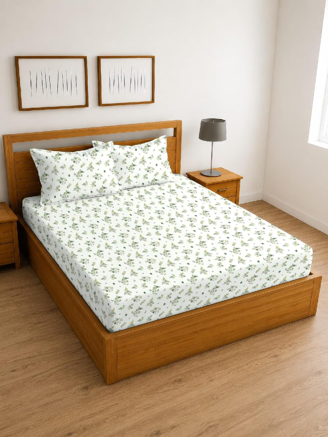 Arvind Essentials Falt Bedsheet King Size 100% Cotton, 180 TCSoft & Breathable Bed Sheet for Double Bed with 2 Pillow Covers (21506, 108x108 Inch) - Magic DealsBed SheetsMagic DealsMagic DealsArvind Essentials Falt Bedsheet King Size 100% Cotton, 180 TCSoft & Breathable Bed Sheet for Double Bed with 2 Pillow Covers (21506, 108x108 Inch)King5Arvind Bedsheeet
