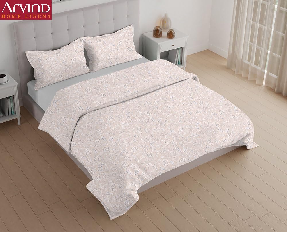 Arvind Essentials Flat Bedsheet King Size 100% Cotton, 180 TC Soft & Breathable Bed Sheet for Double Bed with 2 Pillow Covers (21499, 108x108 Inch) - Magic DealsBed SheetsMagic DealsMagic DealsArvind Essentials Flat Bedsheet King Size 100% Cotton, 180 TC Soft & Breathable Bed Sheet for Double Bed with 2 Pillow Covers (21499, 108x108 Inch)King3Arvind Bedsheeet