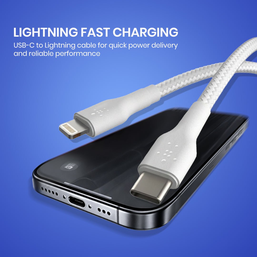 Belkin USB Type - C to Lightning Fast charging Braided - 2 Mtr - Magic DealsMobile AccessoriesMagic DealsMagic DealsBelkin USB Type - C to Lightning Fast charging Braided - 2 Mtr06AAGCN2813H1ZO4