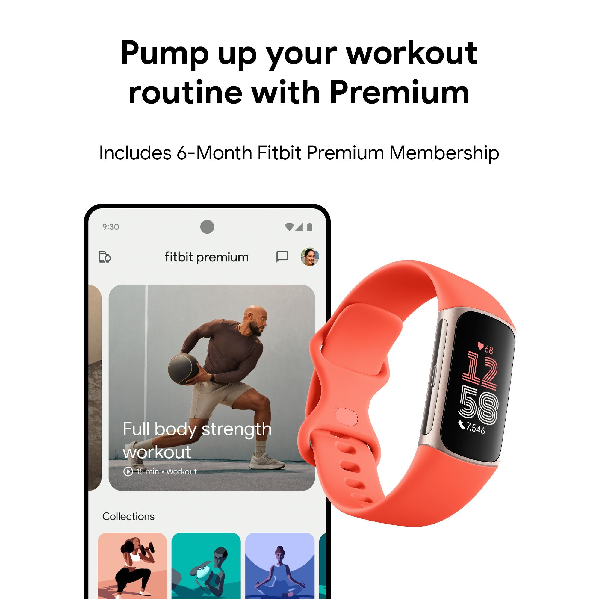 Fitbit Charge 6, Coral/Champagne Gold Aluminum - Magic Deals