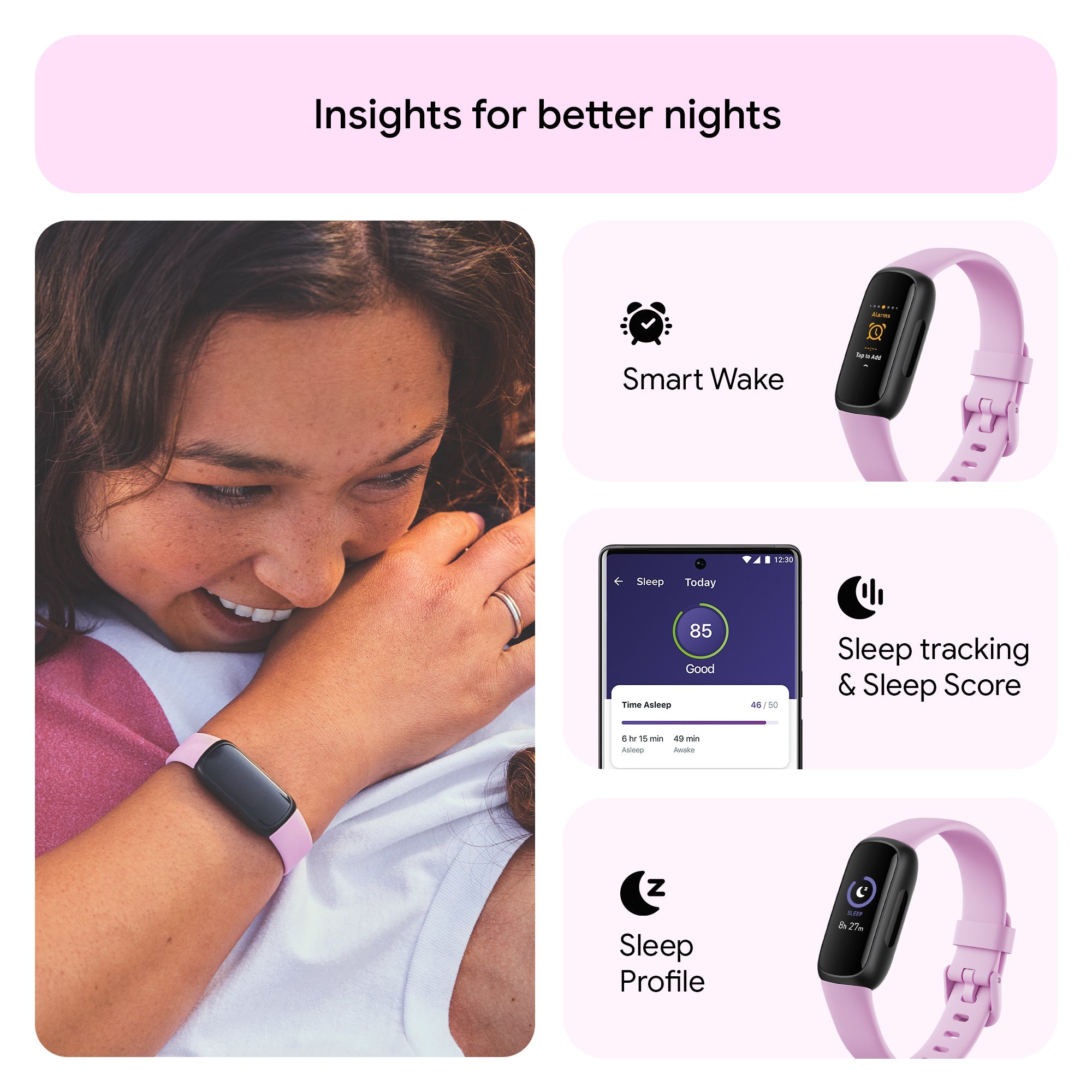 FITBIT Inspire 3 (Lilac Bliss / Black) - Magic Deals