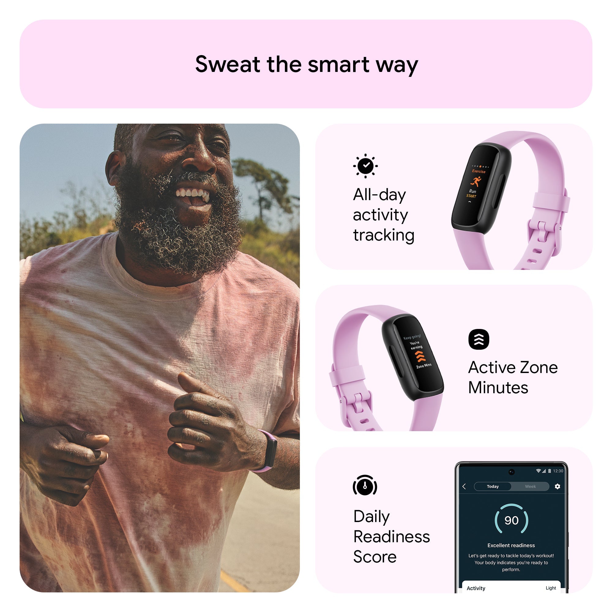 Google - 新品未開封 Fitbit INSPIRE 3 LILAC BLISS PINK Fitbit Inspire 3 Fitness Tracker in Lilac Bliss | Abt