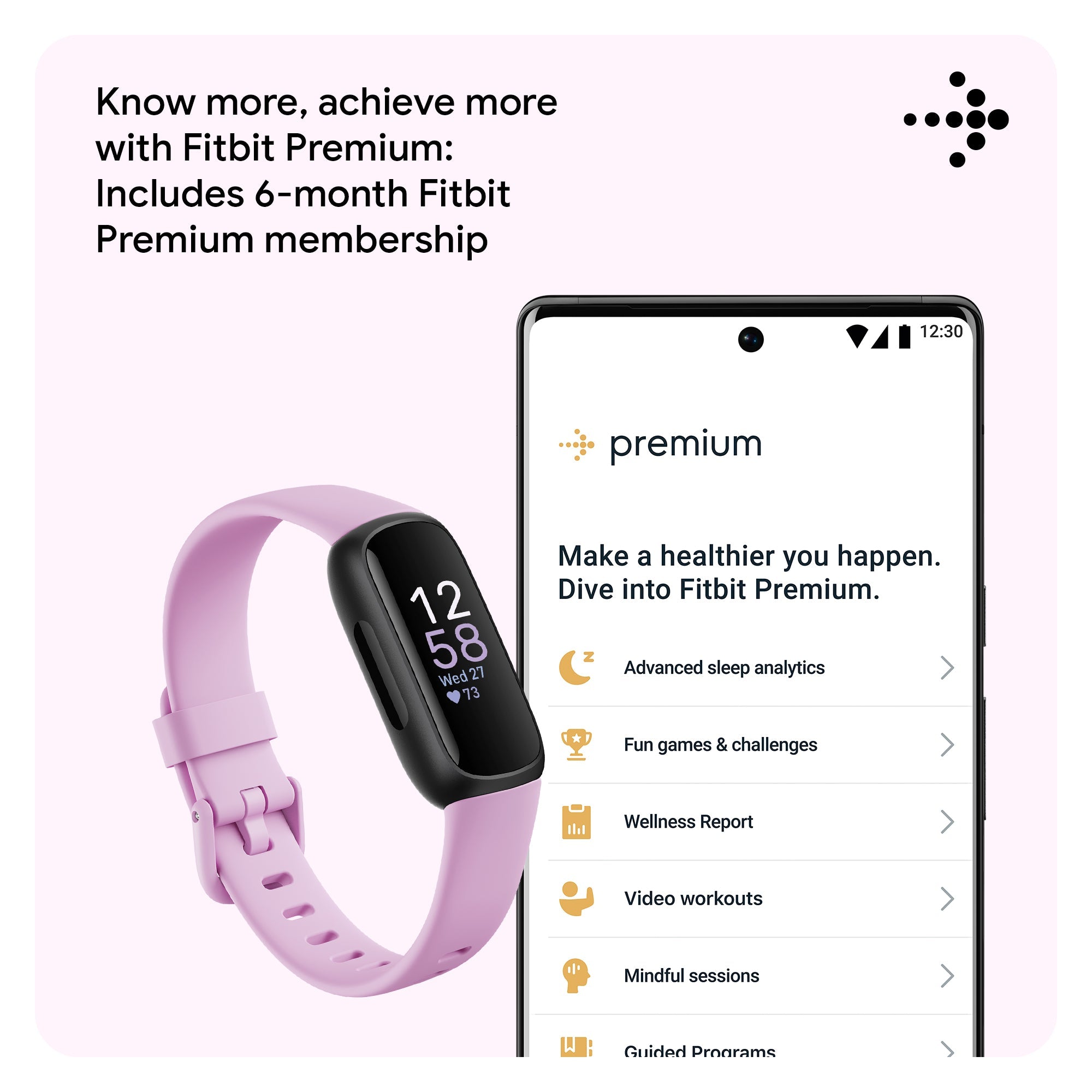 FITBIT Inspire 3 (Lilac Bliss / Black) - Magic Deals