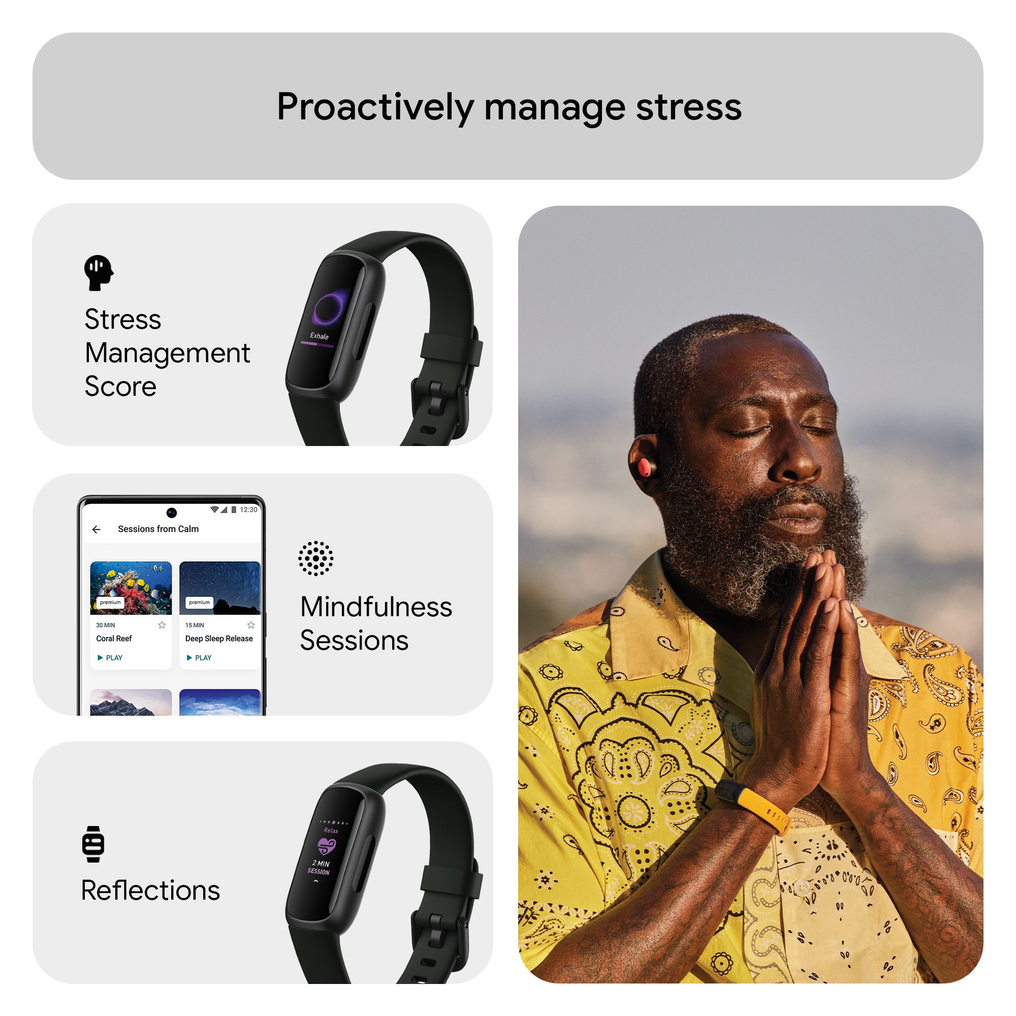 新品未開封　Fitbit INSPIRE BLACK Fitbit Inspire 3 Tracking Watch Black Case with Midnight Zen