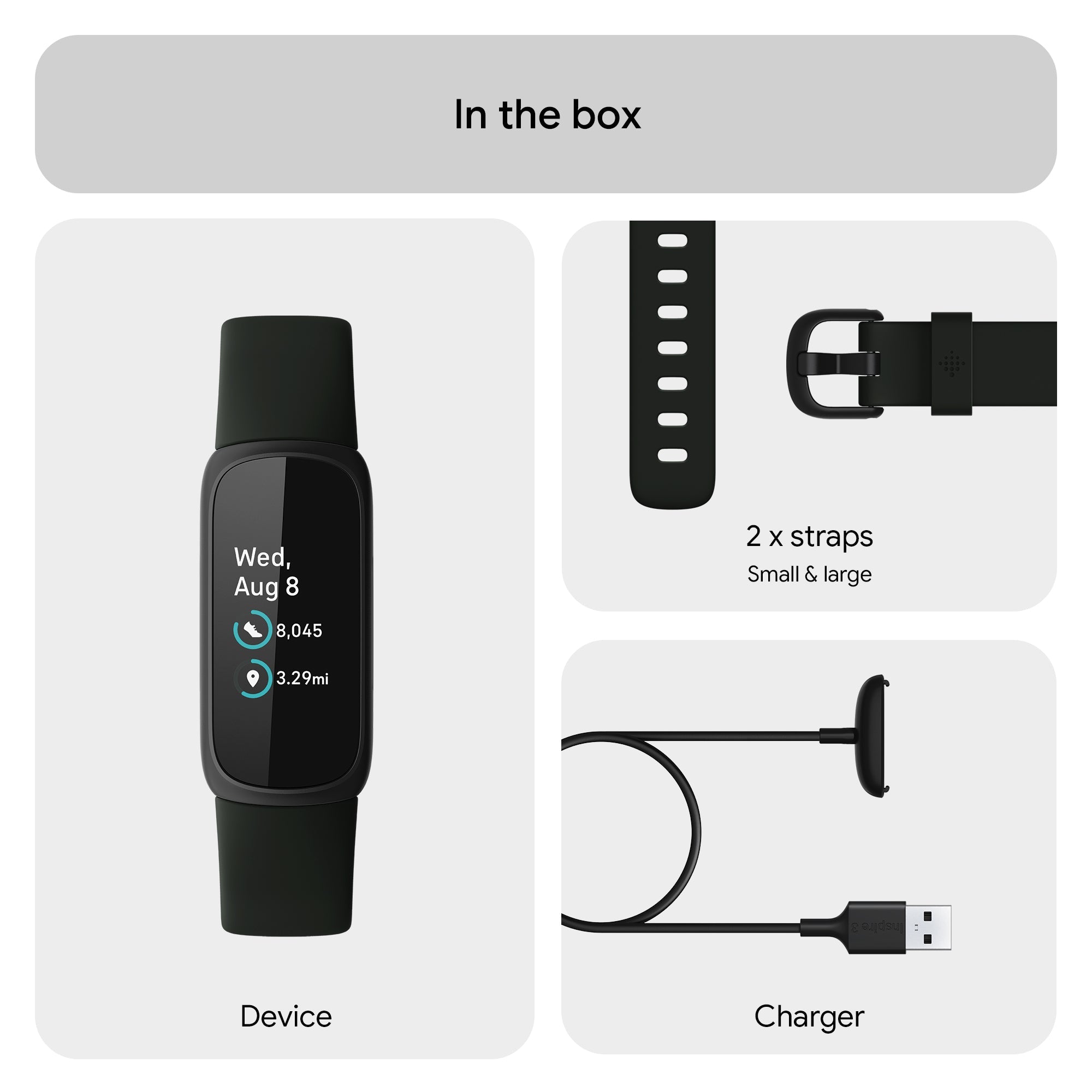 トレーニング用品 Fitbit - Inspire 3 Midnight Zen/Black FRCJK Fitbit Inspire 3 One Size Fitness Smartwatch, Midnight Zen