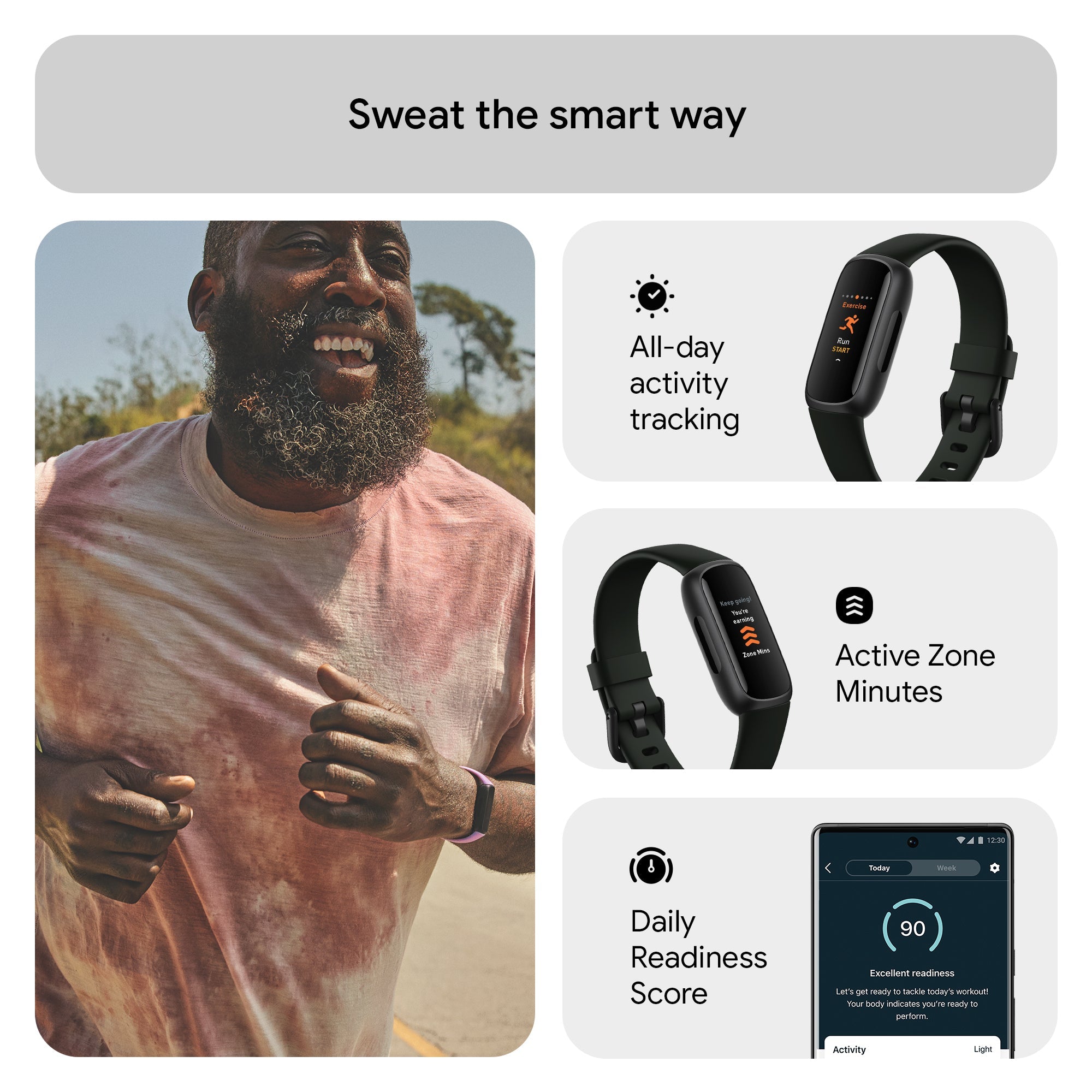 トレーニング用品 Google - fitbit Inspire 3 Midnight Zen/Black Fitbit Inspire 3 Health & Fitness tracker - Midnight Zen