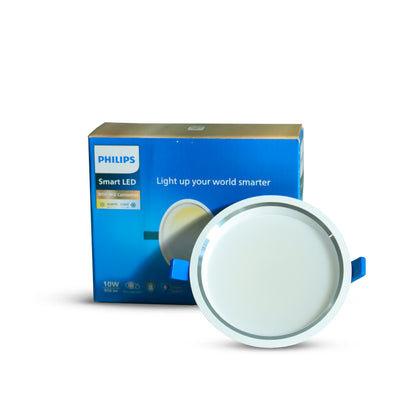 Philips Smart WiFi Aura LED Downlight (Wiz Connected) | Tunable white warm to cool (3000K to 6500k) | Compatible With Amazon Alexa And Google Assistant | Pack of 1 (10w Philips smart Wifi Aura LED DL)