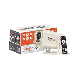 OTEK PIXA1000 Smart Projector, 7000 Lumens, Android 13 ATV, Inbuilt Netflix & Prime, 1080P Full HD, Auto Focus & Keystone, WiFi & BT 5, 150” Display