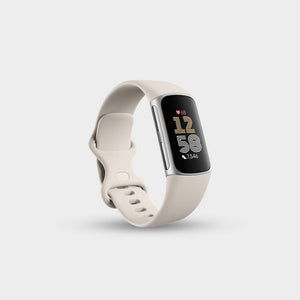Fitbit Charge 6, Porcelain/Silver Aluminum