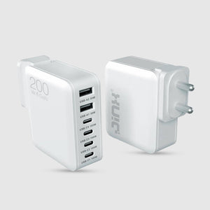 JINX Multiport GaN Charger 200W 6 Port PD PPS Fast Charger Compatible with Macbooks, Laptops, iPhone, Galaxy, Gaming Console - 4x Type C Charger PD 3.0 & 2x Type A Port, BIS Certified, EU/USA/UK Plugs - Magic DealsChargersMagic DealsMagic DealsJINX Multiport GaN Charger 200W 6 Port PD PPS Fast Charger Compatible with Macbooks, Laptops, iPhone, Galaxy, Gaming Console - 4x Type C Charger PD 3.0 & 2x Type A Port, BIS Certified, EU/USA/UK Plugs06AAGCN2813H1ZO1Chargers