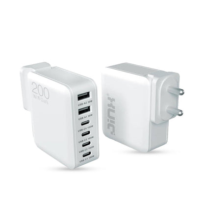 JINX Multiport GaN Charger 200W 6 Port PD PPS Fast Charger Compatible with Macbooks, Laptops, iPhone, Galaxy, Gaming Console - 4x Type C Charger PD 3.0 & 2x Type A Port, BIS Certified, EU/USA/UK Plugs - Magic DealsChargersMagic DealsMagic DealsJINX Multiport GaN Charger 200W 6 Port PD PPS Fast Charger Compatible with Macbooks, Laptops, iPhone, Galaxy, Gaming Console - 4x Type C Charger PD 3.0 & 2x Type A Port, BIS Certified, EU/USA/UK Plugs06AAGCN2813H1ZO1Chargers