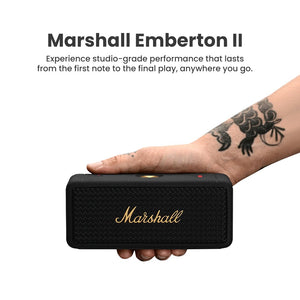 Marshall Emberton II 20 W Wireless Bluetooth Portable Outdoor Speaker (Black & Brass) - Magic DealsSpeakersMagic DealsMagic DealsMarshall Emberton II 20 W Wireless Bluetooth Portable Outdoor Speaker (Black & Brass)2bluetooth speaker