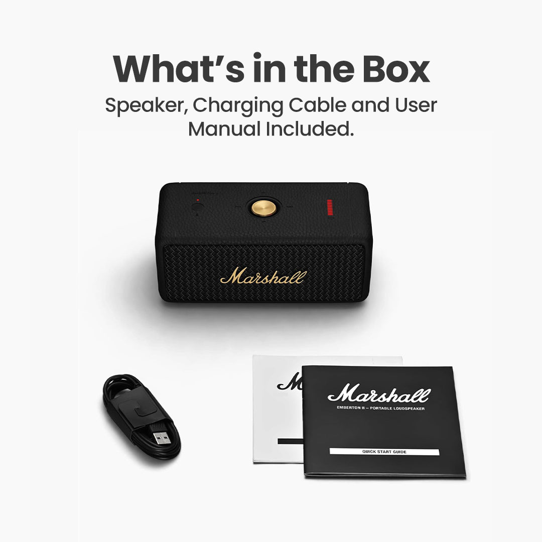 Marshall Emberton II 20 W Wireless Bluetooth Portable Outdoor Speaker (Black & Brass) - Magic DealsSpeakersMagic DealsMagic DealsMarshall Emberton II 20 W Wireless Bluetooth Portable Outdoor Speaker (Black & Brass)6bluetooth speaker