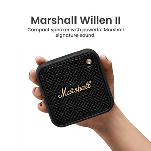 Marshall Willen II Portable Bluetooth Speaker with 17+ Hours of Portable Playtime, Dust & Waterproof (IP67) - Black & Brass. - Magic DealsSpeakersMagic DealsMagic DealsMarshall Willen II Portable Bluetooth Speaker with 17+ Hours of Portable Playtime, Dust & Waterproof (IP67) - Black & Brass.2marshall