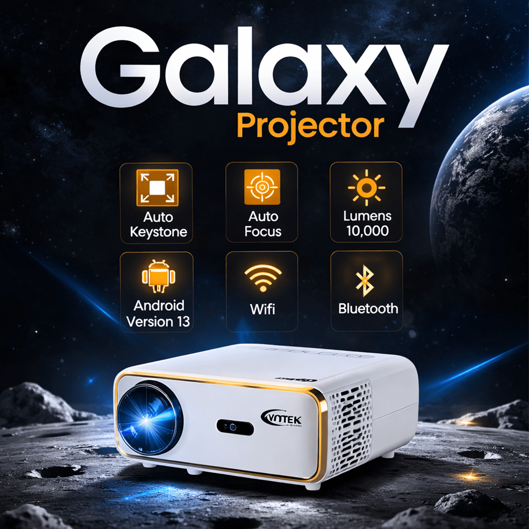 OTEK Galaxy FHD Smart Projector, Inbuilt Netflix & Prime, 1080P Native, 4K Support, Android 13, 10000 Lumens, Auto Focus & Keystone, WiFi 6 & Bluetooth, 250” Display, Portable Home Cinema, White - Magic DealsProjectorsMagic Deals Magic DealsOTEK Galaxy FHD Smart Projector, Inbuilt Netflix & Prime, 1080P Native, 4K Support, Android 13, 10000 Lumens, Auto Focus & Keystone, WiFi 6 & Bluetooth, 250” Display, Portable Home Cinema, White6fhd smart projector