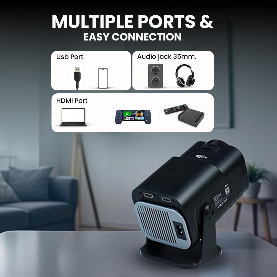 OTEK Joy Smart Portable Projector | Android 11, Native 720P HD with 4K Support | 3500 Lumens 200 ANSI | 5G WiFi & BT 5.4 | Mini Home Theater, Keystone, 180° Flip, Built - in Speaker - Magic DealsProjectorsMagic DealsMagic DealsOTEK Joy Smart Portable Projector | Android 11, Native 720P HD with 4K Support | 3500 Lumens 200 ANSI | 5G WiFi & BT 5.4 | Mini Home Theater, Keystone, 180° Flip, Built - in Speaker2joy smart portable projector