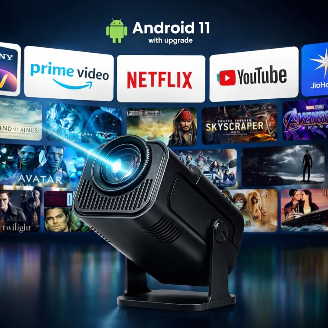 OTEK Joy Smart Portable Projector | Android 11, Native 720P HD with 4K Support | 3500 Lumens 200 ANSI | 5G WiFi & BT 5.4 | Mini Home Theater, Keystone, 180° Flip, Built - in Speaker - Magic DealsProjectorsMagic DealsMagic DealsOTEK Joy Smart Portable Projector | Android 11, Native 720P HD with 4K Support | 3500 Lumens 200 ANSI | 5G WiFi & BT 5.4 | Mini Home Theater, Keystone, 180° Flip, Built - in Speaker3joy smart portable projector