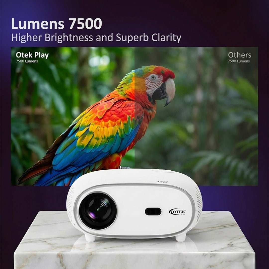 OTEK Play Smart Projector, Inbuilt Netflix & Prime, Android 13, 1080P Native, 4K Support, 7500 Lumens, Auto Focus & Keystone, WiFi & Bluetooth, 5W Speaker, Portable Home Theater Cinema, Whit - Magic DealsProjectorsMagic DealsMagic DealsOTEK Play Smart Projector, Inbuilt Netflix & Prime, Android 13, 1080P Native, 4K Support, 7500 Lumens, Auto Focus & Keystone, WiFi & Bluetooth, 5W Speaker, Portable Home Theater Cinema, Whit4otek