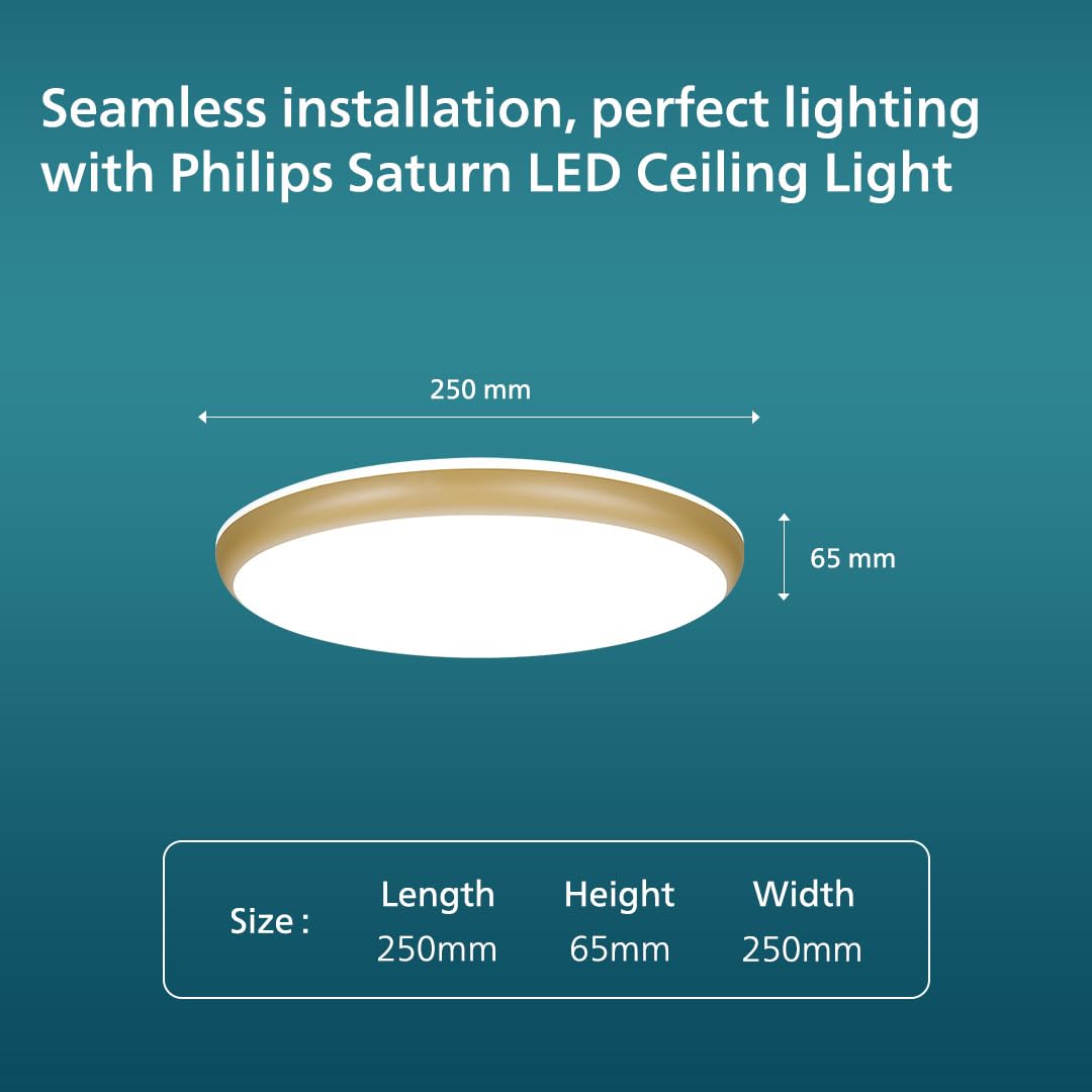 PHILIPS 18W LED Surface Ceiling Light | Decorative IP44 WaterProof Saturn Gold Ceiling Light for Home| Crystal White, Pack of 4 - Magic DealsCeiling LightMagic DealsMagic DealsPHILIPS 18W LED Surface Ceiling Light | Decorative IP44 WaterProof Saturn Gold Ceiling Light for Home| Crystal White, Pack of 49192158510705