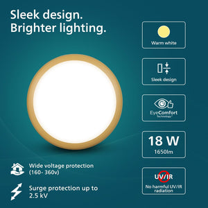 Philips 18W LED Surface Ceiling Light | Decorative IP44 WaterProof Saturn Gold Ceiling Light for Home| Warm White, Pack of 4 - Magic DealsCeiling LightMagic Deals Magic DealsPhilips 18W LED Surface Ceiling Light | Decorative IP44 WaterProof Saturn Gold Ceiling Light for Home| Warm White, Pack of 49192158510682