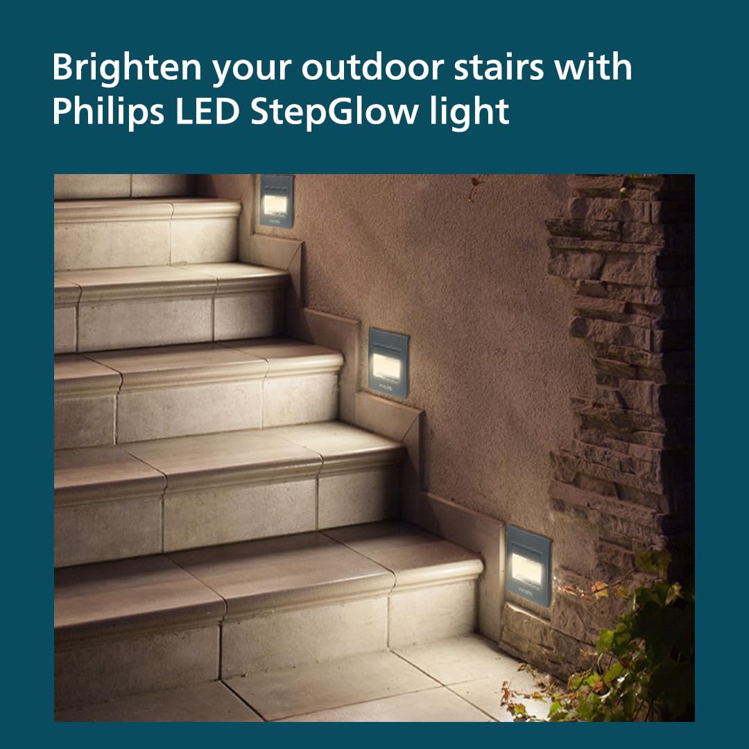 Philips 2W Decorative LED Step Light | StepGlow Surface Mounted Anthracite Outdoor LED Stair Light | Warm White, Pack of 6 - Magic DealsLed Step LightMagic DealsMagic DealsPhilips 2W Decorative LED Step Light | StepGlow Surface Mounted Anthracite Outdoor LED Stair Light | Warm White, Pack of 6Pack of 69192158510474