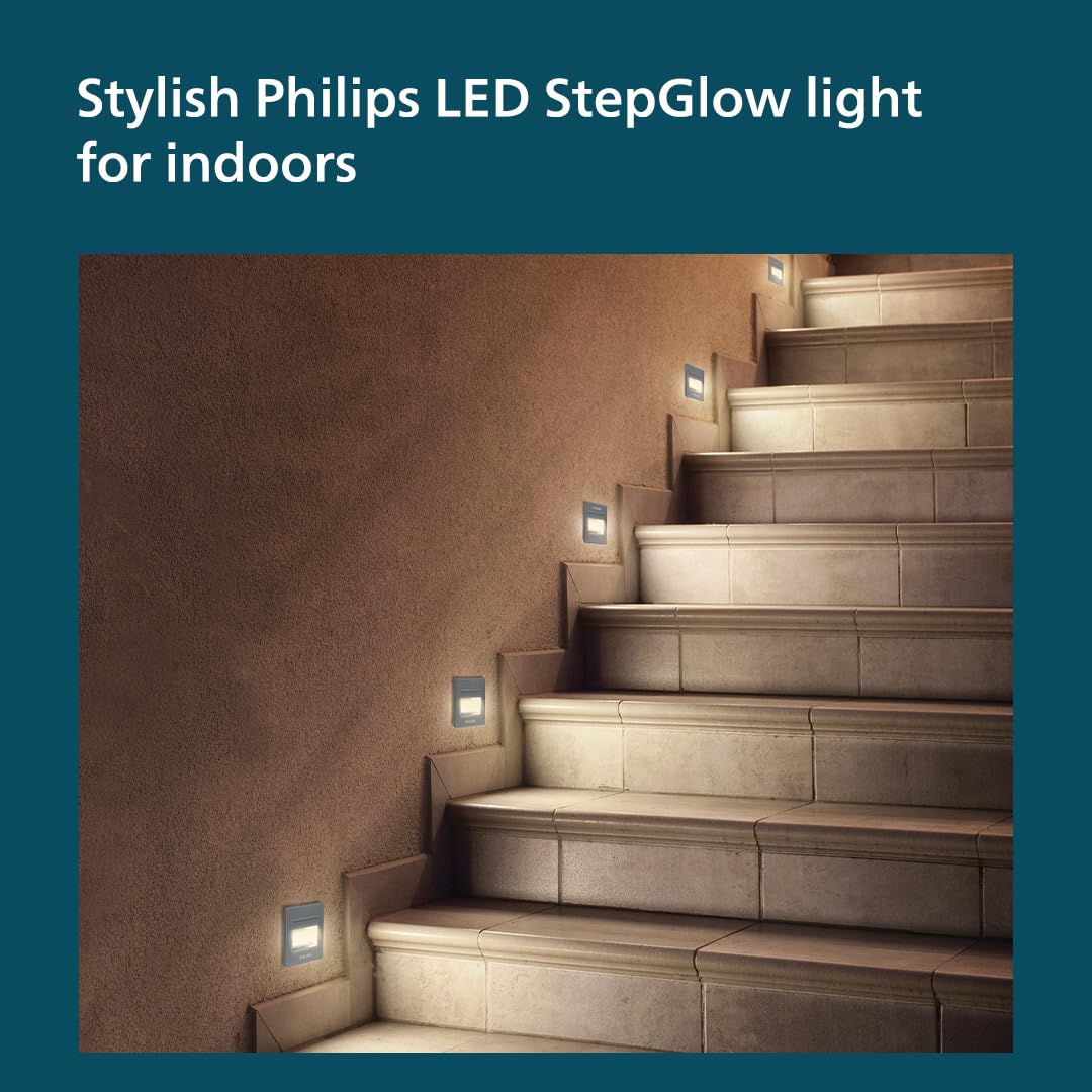 Philips 2W Decorative LED Step Light | StepGlow Surface Mounted Anthracite Outdoor LED Stair Light | Warm White, Pack of 6 - Magic DealsLed Step LightMagic DealsMagic DealsPhilips 2W Decorative LED Step Light | StepGlow Surface Mounted Anthracite Outdoor LED Stair Light | Warm White, Pack of 6Pack of 69192158510473