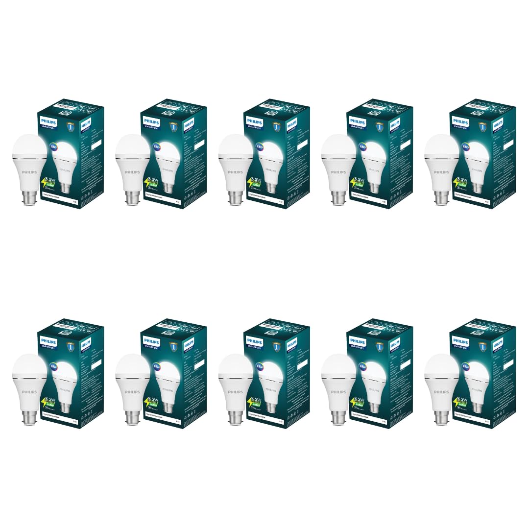 Philips 8.5W Emergency LED Bulb | Stellar Bright B22 Inverter LED Bulb for Power Cuts | Crystal White, Pack of 10 - Magic DealsEmergency BulbMagic DealsMagic DealsPhilips 8.5W Emergency LED Bulb | Stellar Bright B22 Inverter LED Bulb for Power Cuts | Crystal White, Pack of 101