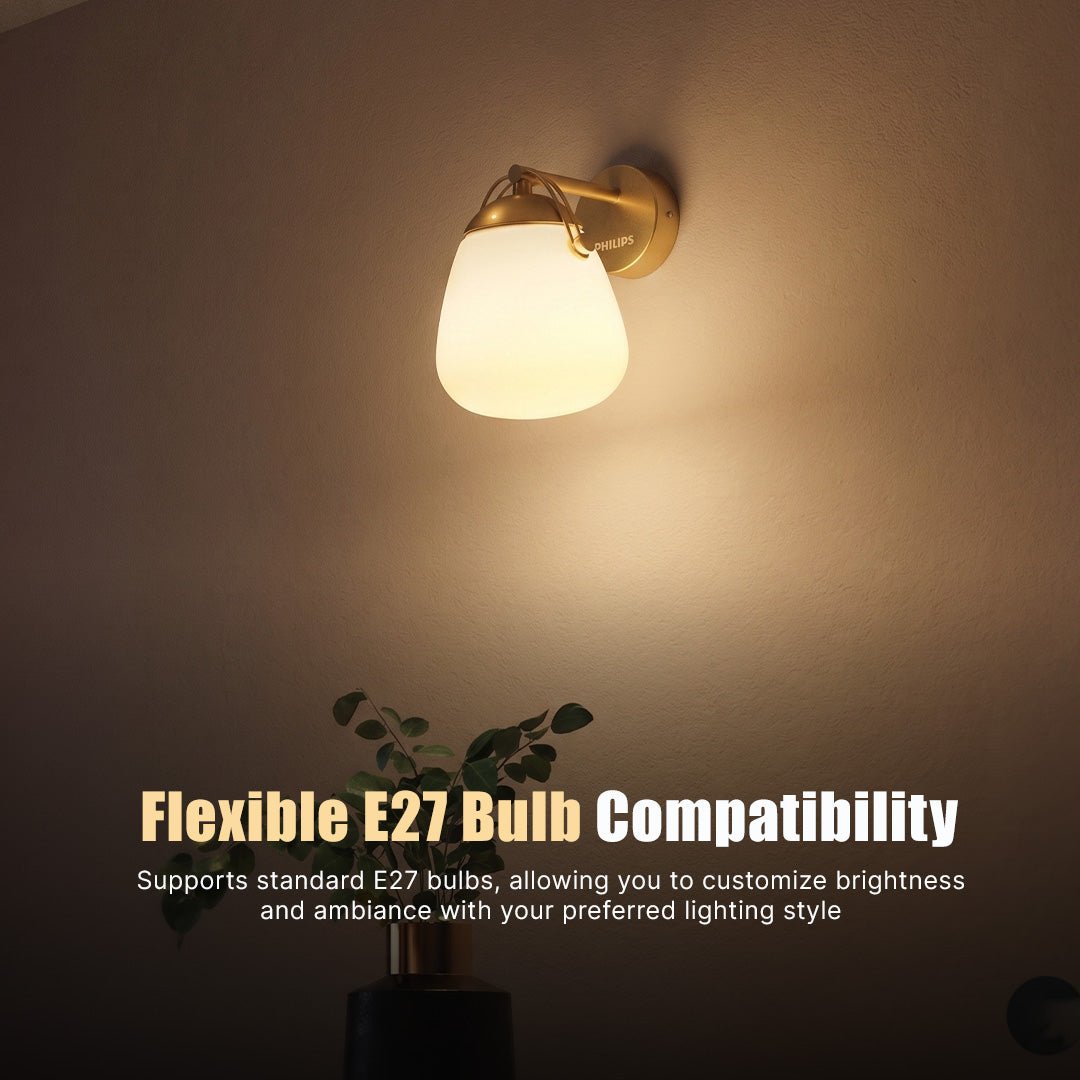 PHILIPS Idyllic Wall Light E27 | Decorative Wall Mounted Fixture | Elegant Accent Lighting for Living, Bedroom & Hallway | E27 Holder Compatible | Pack of 1 - Magic DealsWall LightMagic DealsMagic DealsPHILIPS Idyllic Wall Light E27 | Decorative Wall Mounted Fixture | Elegant Accent Lighting for Living, Bedroom & Hallway | E27 Holder Compatible | Pack of 14e27