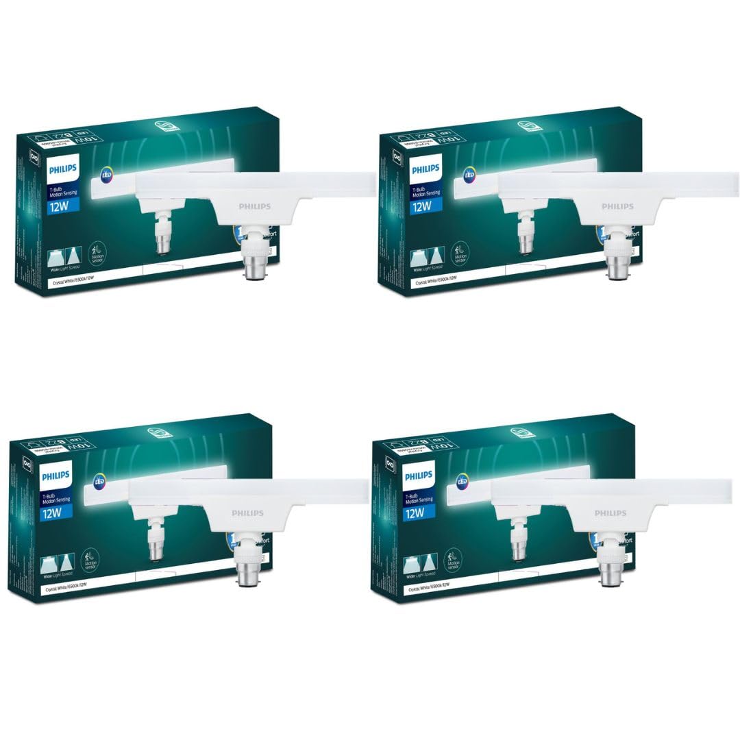 PHILIPS Motion Sensor 12W T-Bulb,Colour: Crystal White,Base:B22(Pack of 4) (929003127814) - Magic DealsLED T-BulbMagic DealsMagic DealsPHILIPS Motion Sensor 12W T-Bulb,Colour: Crystal White,Base:B22(Pack of 4) (929003127814)1