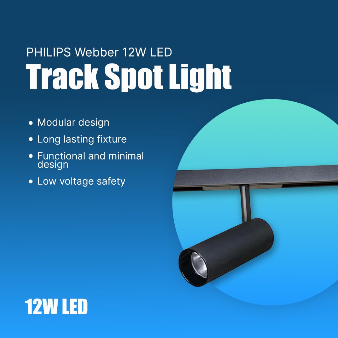 PHILIPS Webber 12W LED Track Spot Light | Adjustable Spotlight for Accent & Task Lighting | Sleek Black Finish | Energy - Efficient LED | Natural White, Pack of 1 - Magic DealsTrack Spot LightMagic DealsMagic DealsPHILIPS Webber 12W LED Track Spot Light | Adjustable Spotlight for Accent & Task Lighting | Sleek Black Finish | Energy - Efficient LED | Natural White, Pack of 1212w led track spot light