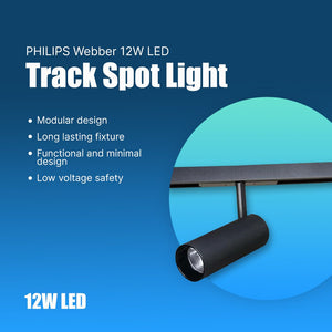 PHILIPS Webber 12W LED Track Spot Light | Adjustable Spotlight for Accent & Task Lighting | Sleek Black Finish | Energy - Efficient LED | Natural White, Pack of 1 - Magic DealsTrack Spot LightMagic DealsMagic DealsPHILIPS Webber 12W LED Track Spot Light | Adjustable Spotlight for Accent & Task Lighting | Sleek Black Finish | Energy - Efficient LED | Natural White, Pack of 1212w led track spot light