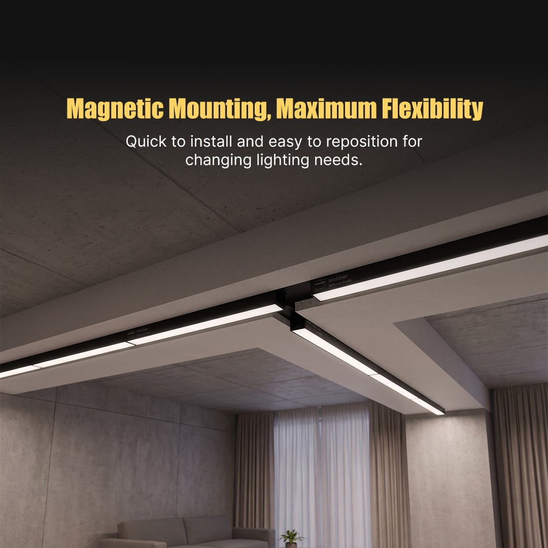 PHILIPS Webber Diffused Blade 18W LED Light | Tilt & Rotatable | Magnetic Track Light | Diffused Blade Design | Black Finish | High Efficiency Lighting | Warm White, Pack of 1 - Magic DealsMagnetic Track LightMagic DealsMagic DealsPHILIPS Webber Diffused Blade 18W LED Light | Tilt & Rotatable | Magnetic Track Light | Diffused Blade Design | Black Finish | High Efficiency Lighting | Warm White, Pack of 1418w led light