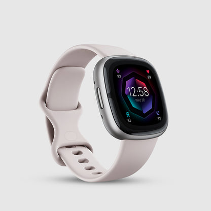 FITBIT Sense 2  Watch (Lunar White / Platinum Aluminium)