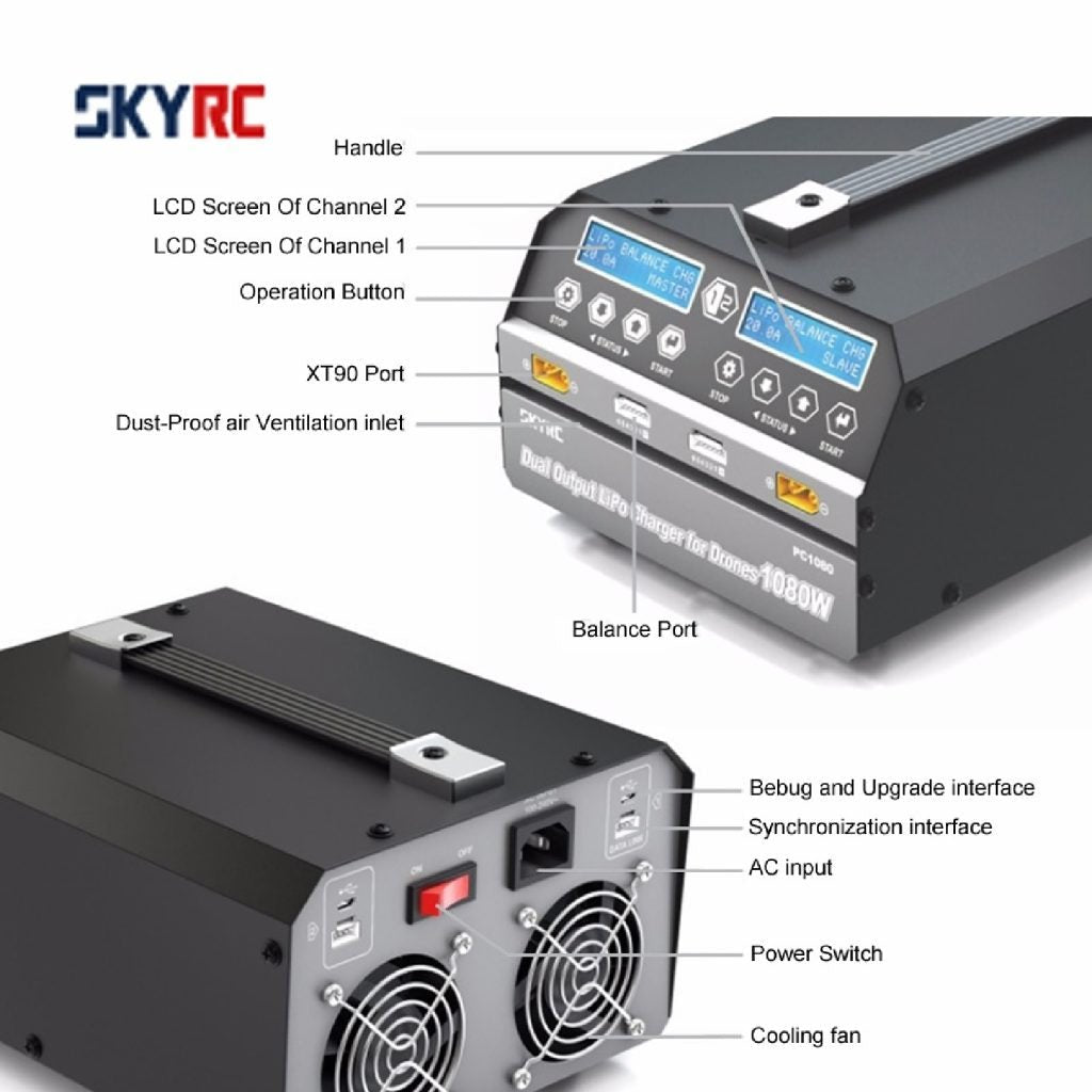 SKYRC PC1080 Dual Channel LiPo Battery Charger IN INDIA - Magic DealsDrone Battery ChargerMagic DealsMagic DealsSKYRC PC1080 Dual Channel LiPo Battery Charger IN INDIA5Drone Battery Charger